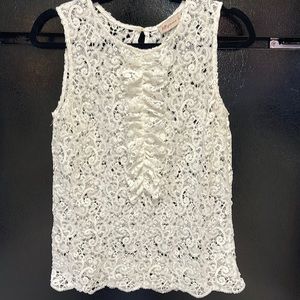 Darling white see through lace short sleeve shirt